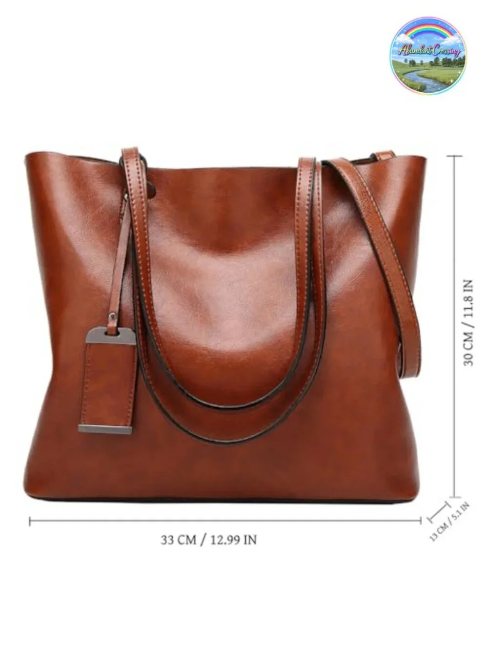 Vegan Leather Satchel Handbag Tote with Shoulder Strap